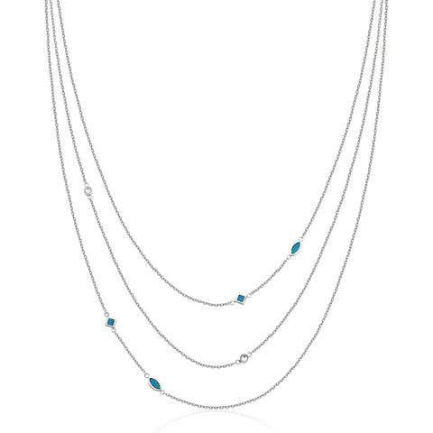 Steelx Multi- Layered Turquoise Necklace