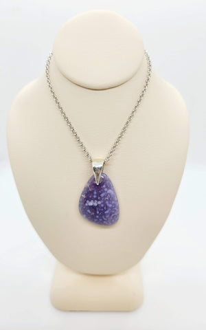 Grape Chalcendony Healing Stone Necklace