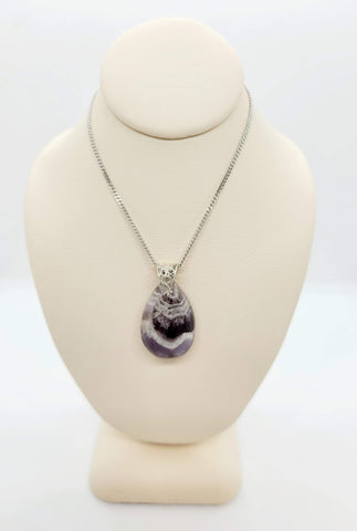 Chevron Amethyst Healing Stone Necklace