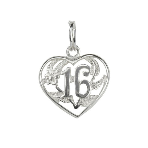 Sterling Silver Sweet 16 Heart Necklace