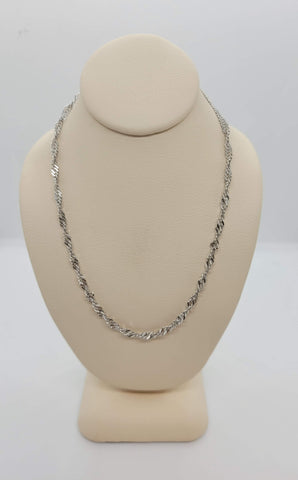 24" Singapore Sterling Silver Chain