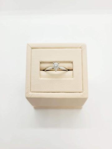 10K White Gold Pear Shape Diamond Ring