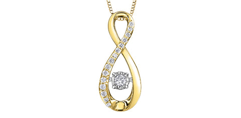 10K Yellow Gold Pulse Diamond Necklace