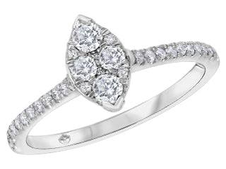 Fire and Ice Marquise Style Diamond Ring