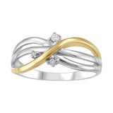 Sterling Silver with 10K Yellow Gold and Diamond Ring