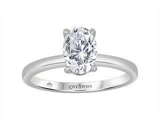 Lab Grown Oval Solitaire Diamond Ring