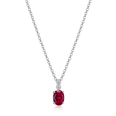 Elle "Holiday Stars" Lab Grown Ruby Necklace