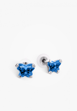 Children's B-fly Silver Stud Earrings