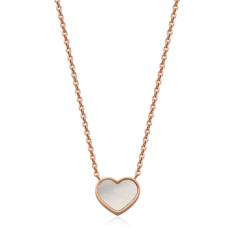 Steelx Mother of Pearl Heart Necklace