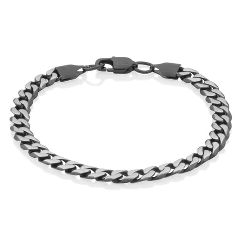 Steelx Black Diamond Cut Curb Bracelet