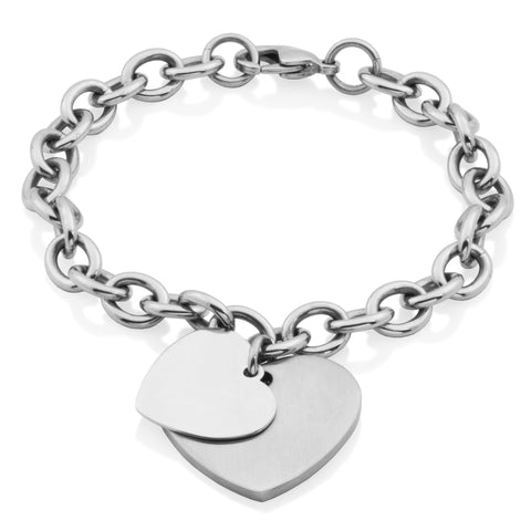 Steelx Double Heart Charm Bracelet